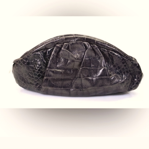 Furla eggplant Croc-Embossed Clutch - Picture 2 of 11